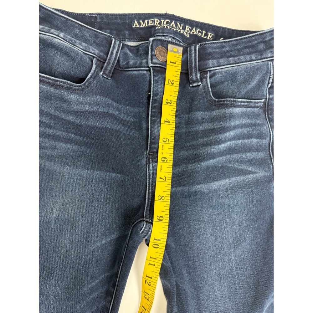 American Eagle Hi-Rise Jegging Crop Dark Super Stretch Jeans Womens 4 Short - Picture 6 of 8